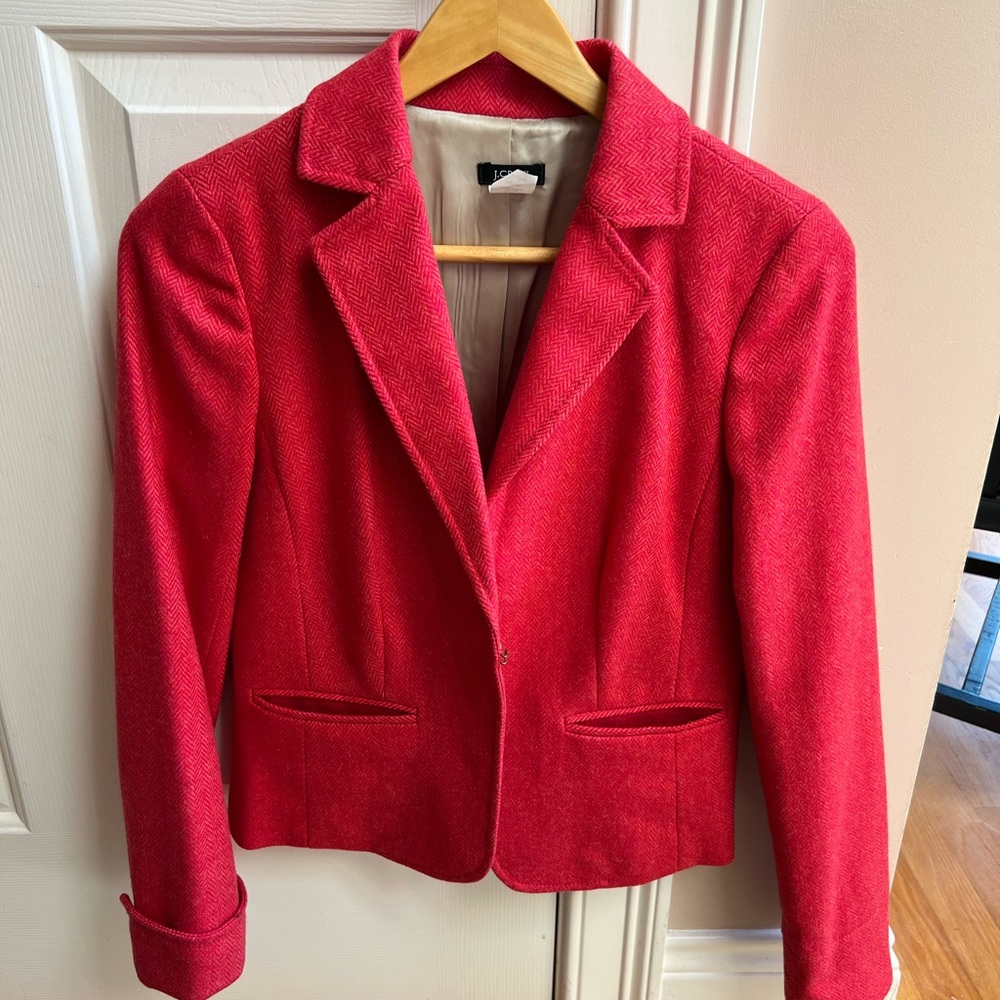 Jcrew coral wool blazer 4 Slim